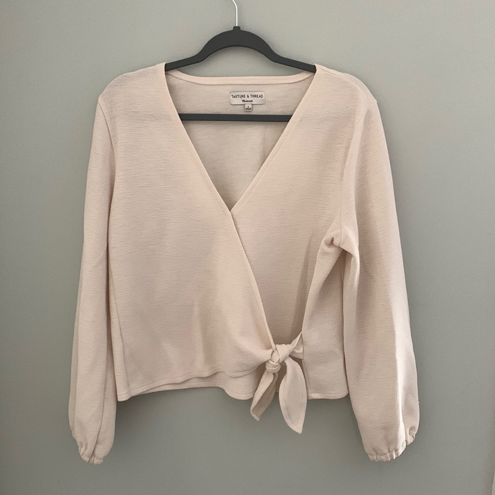 madewell Texture & Thread cream blouse size L